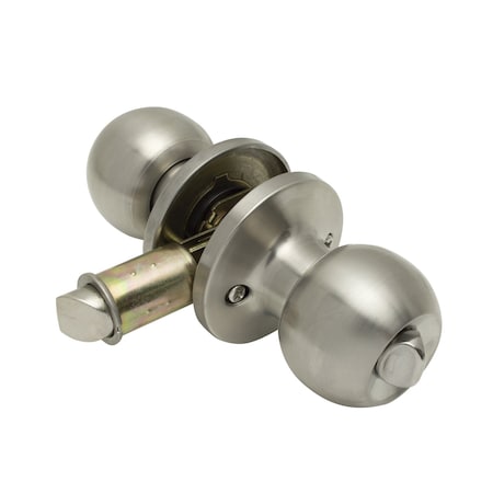 Global RV/Manufactured Housing Interior Lockset, Ball Style Knob, Privacy/Locking, Stainless Steel. LSB-R3-SS